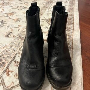 Black Leather Ankle Boots